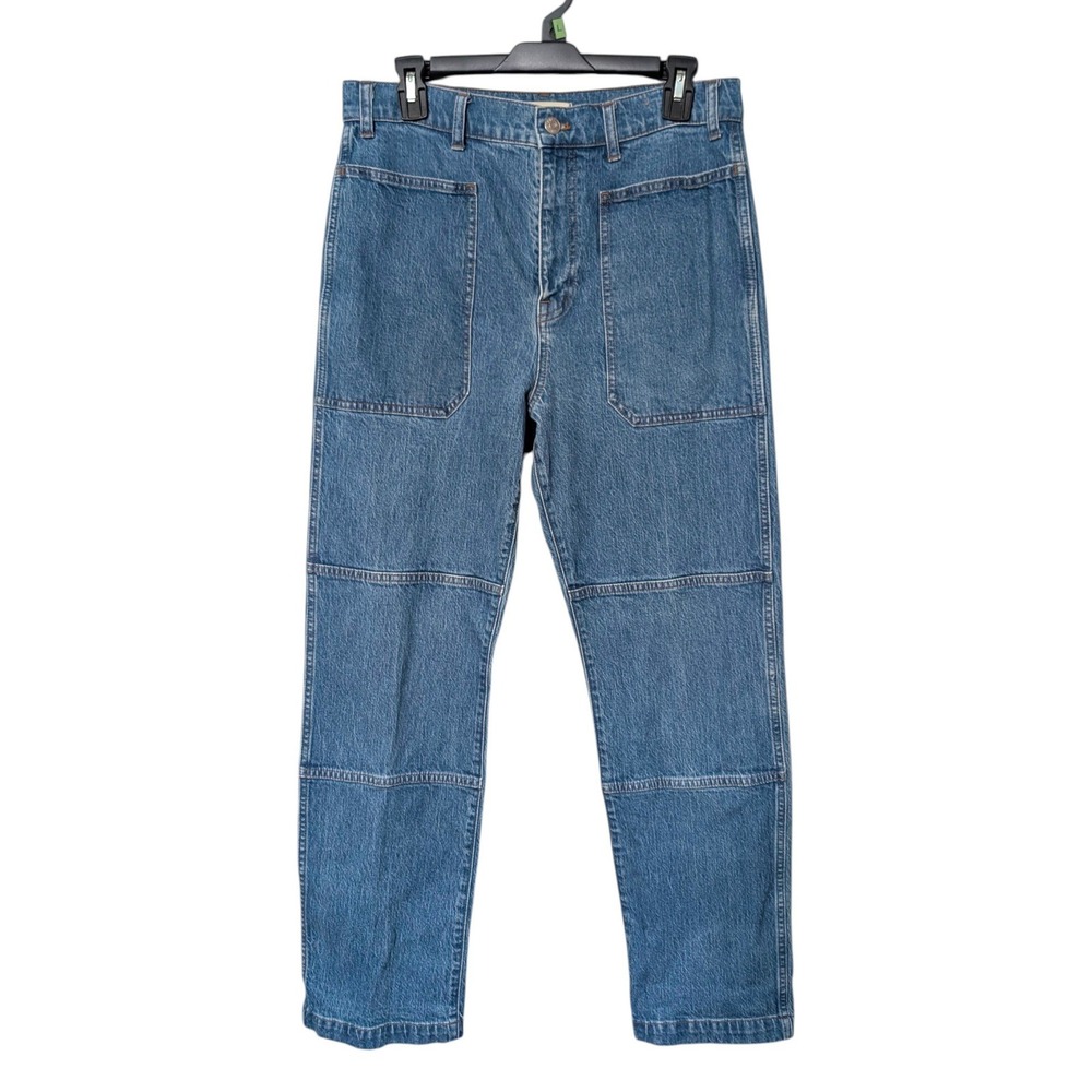 Madewell 90s Straight Leg Jeans Fenwood Wash Blue Seamed Patch Pocket Size 30